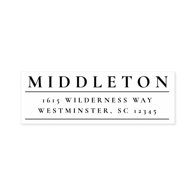 Returadressen Klassiskt efternamn Självfärgande Stämpel (Design)