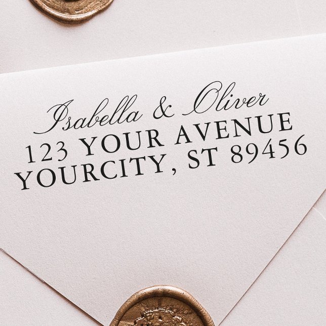 Returadressen Klassiskt handskrivet skript Bröllop Självfärgande Stämpel (Skapare uppladdad)