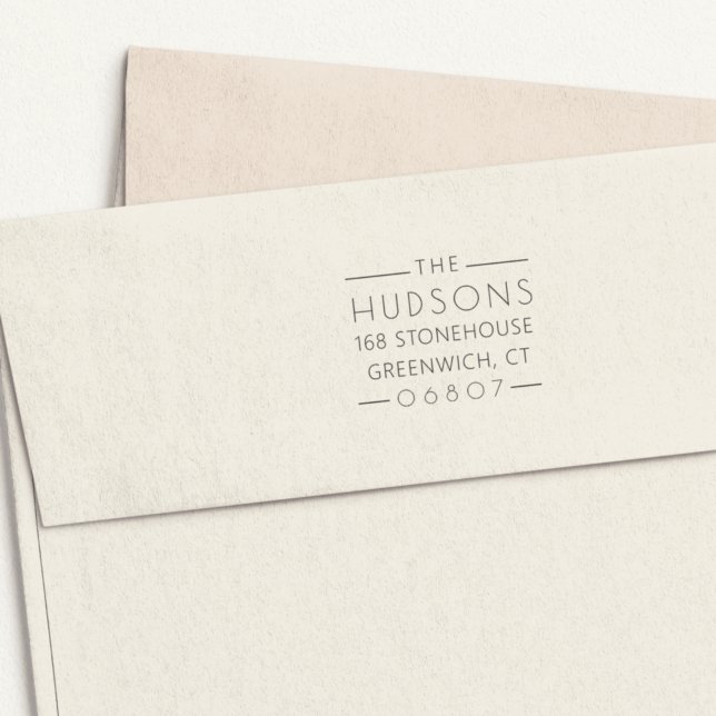 Returadressen Klassiskt Linjer Självfärgande Stämpel (Skapare uppladdad)