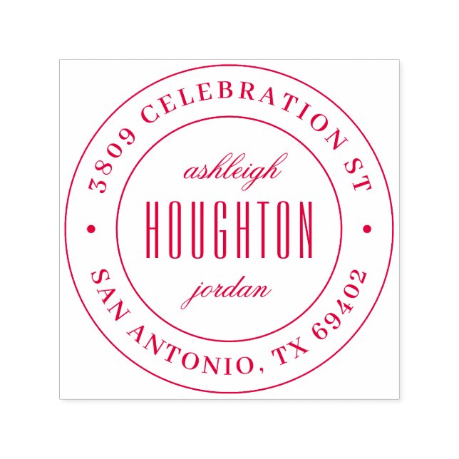 Returadressen Klassiskt runda skript Namn Självfärgande Stämpel (Design)