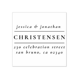 Returadressen Klassiskt Typografiskt Bröllop Namn Stämpel