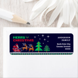 Returadressen Knitten Santa Sleigh Returadress Etikett