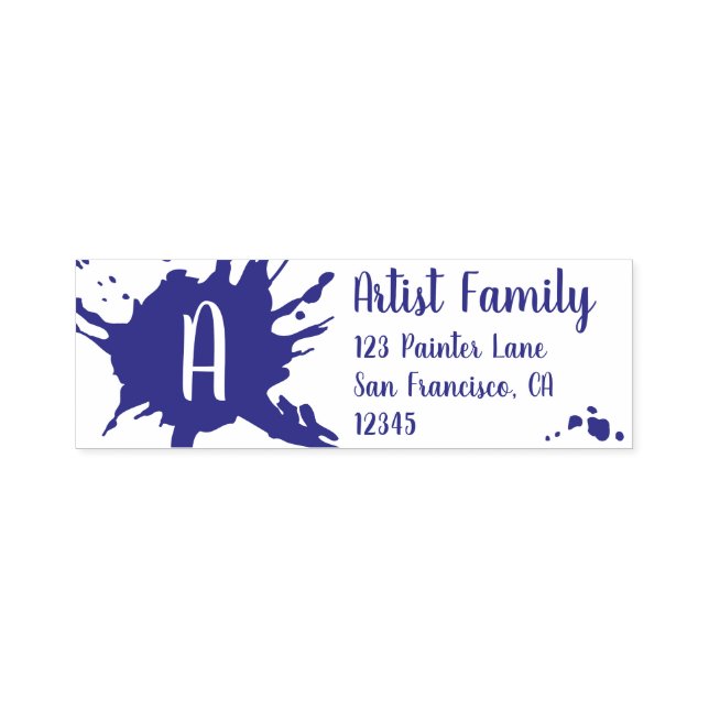 Returadressen Konstnärlig färg Stänk Monogram Självfärgande Stämpel (Design)