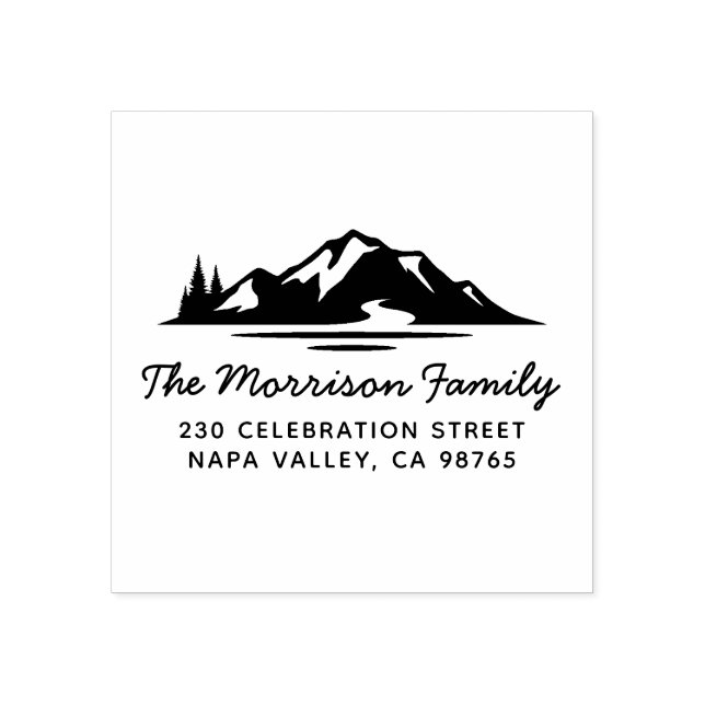 Returadressen Landskap i Gräs och Träd Stämpel (Tryck)