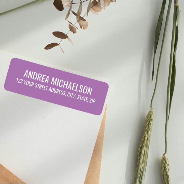 Returadressen Lavender Elegant Calligraphy Returadress Etikett (Skapare uppladdad)