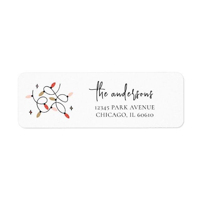 Returadressen Ljus Helgdag i modern jul Returadress Etikett (Framsidan)