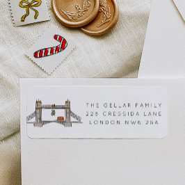 Returadressen London Torn Bridge jul Returadress Etikett