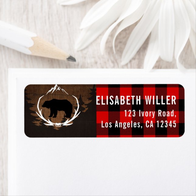 Returadressen Lumberjack Birthday Returadress Etikett (Insitu)