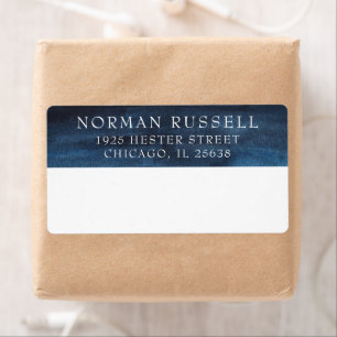 Returadressen Masculine Navy Watercolor Business Fraktsedel