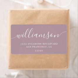 Returadressen Mauve Shadows Modern Script Family Fraktsedel