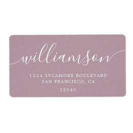 Returadressen Mauve Shadows Modern Script Family Fraktsedel