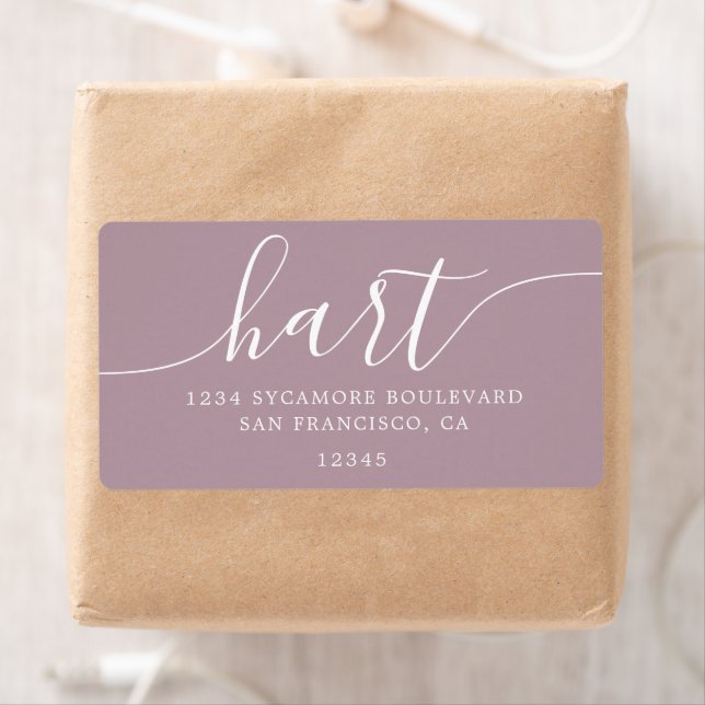 Returadressen Mauve Shadows Modern Script Family Fraktsedel (Insitu)