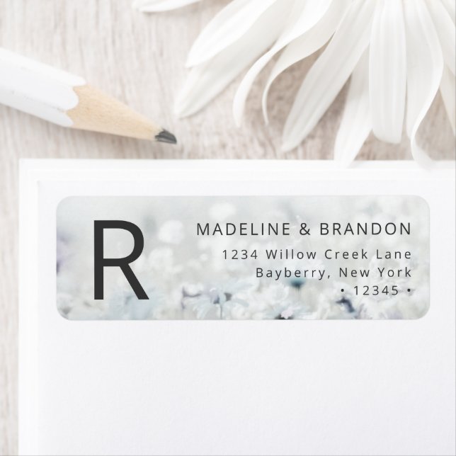 Returadressen Meadow Sång toning Wildblommor Returadress Etikett (Insitu)