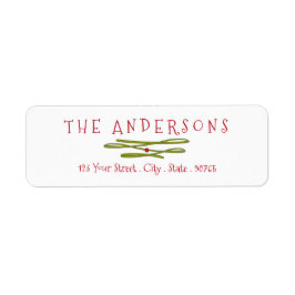 Returadressen Merry Hälsning Grönt Banner Returadress Etikett