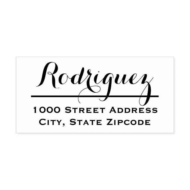 Returadressen Minimal skriptefternamn Stämpel (Tryck)