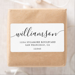 Returadressen Minimalistisk vit skriptfamilj Fraktsedel