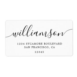 Returadressen Minimalistisk vit skriptfamilj Fraktsedel