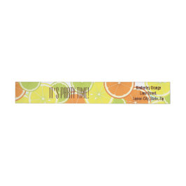 Returadressen Mint Grönt Citrus Fruit Slices Etikettband