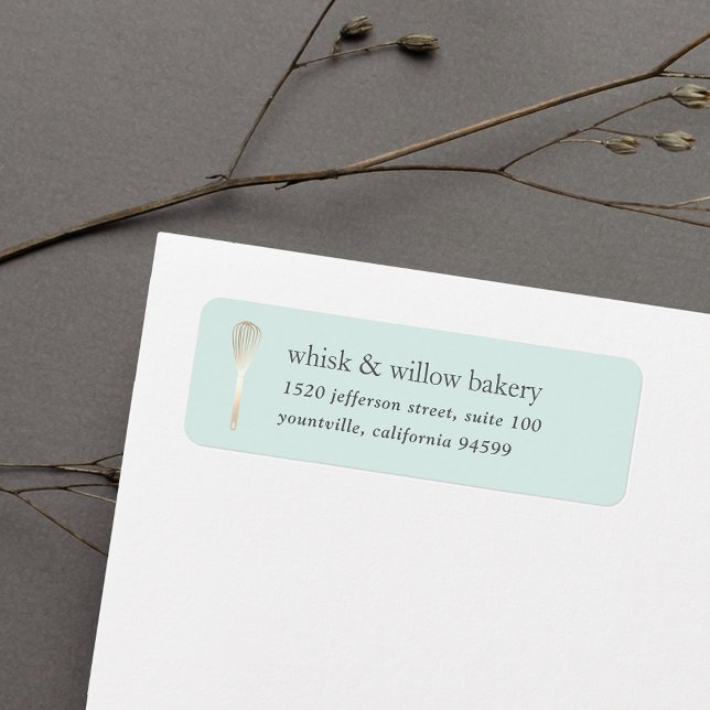 Returadressen Mint & Guld Whisk Bakery Returadress Etikett (Skapare uppladdad)