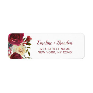 Returadressen Mistletoe Manor Winter Wedding Returadress Etikett