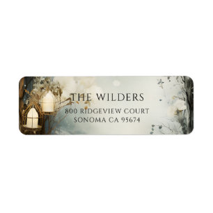 Returadressen Misty Forest Candlelight Returadress Etikett