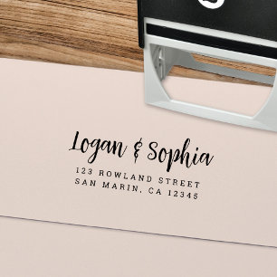 Returadressen Modern Calligraphy Script Namn Självfärgande Stämpel