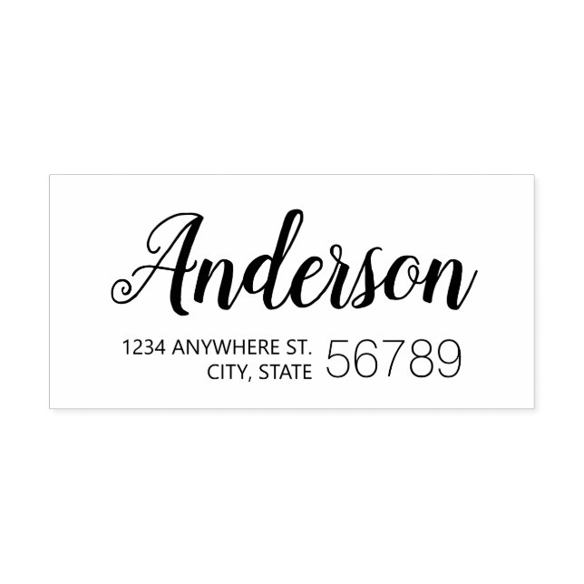 Returadressen Modern Chic Script Family Namn Självfärgande Stämpel (Design)