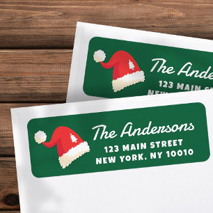 Returadressen Modern Cute Santa Hats Anpassningsba Returadress Etikett
