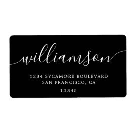 Returadressen Modern Elegant Black Script Family Fraktsedel