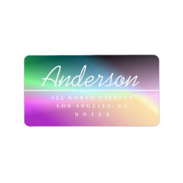 Returadressen Modern  för färgfull ombre-skript Adressetikett