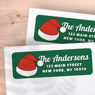Returadressen Modern Funny Cute Santa Hats Anpassn Returadress Etikett