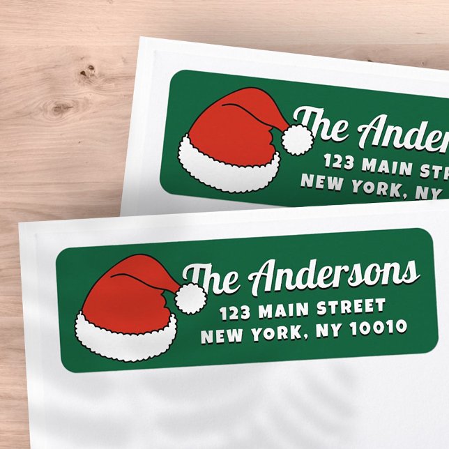 Returadressen Modern Funny Cute Santa Hats Anpassn Returadress Etikett (Skapare uppladdad)
