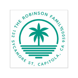 Returadressen Modern Handflatan Träd Silhouette-fa Självfärgande Stämpel