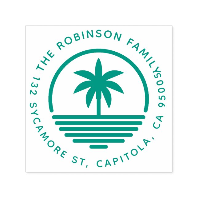 Returadressen Modern Handflatan Träd Silhouette-fa Självfärgande Stämpel (Design)