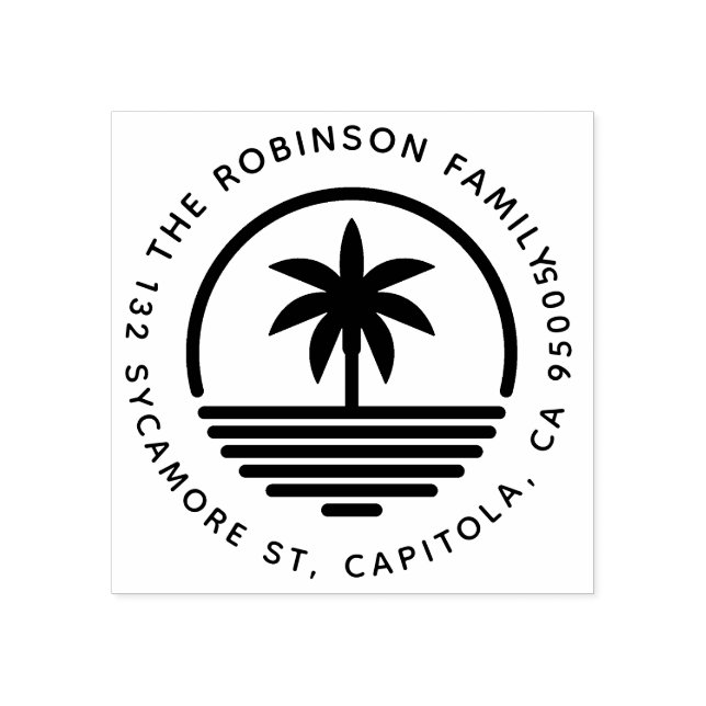 Returadressen Modern Handflatan Träd Silhouette-fa Stämpel (Tryck)