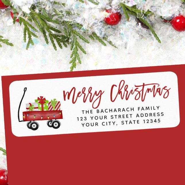 Returadressen Modern Helgdag God jul Returadress Etikett (Modern Holiday Merry Christmas Return Address Label)