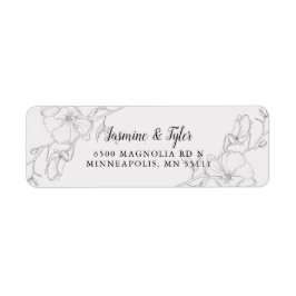 Returadressen Modern Ivory Magnolia Flowers Returadress Etikett