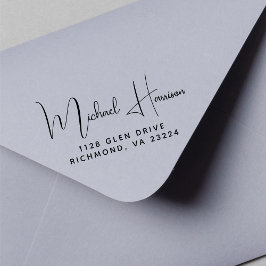 Returadressen Modern Namnteckning skript Stämpel