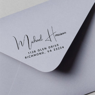 Returadressen Modern Namnteckning skript Stämpel