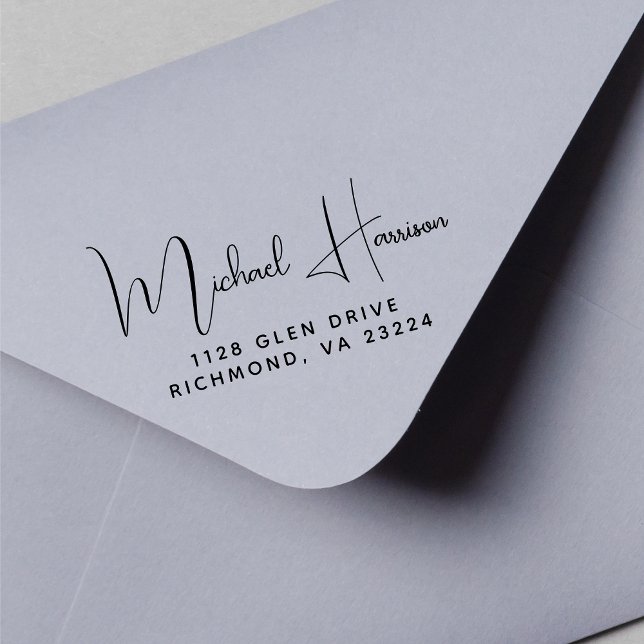 Returadressen Modern Namnteckning skript Stämpel (Skapare uppladdad)