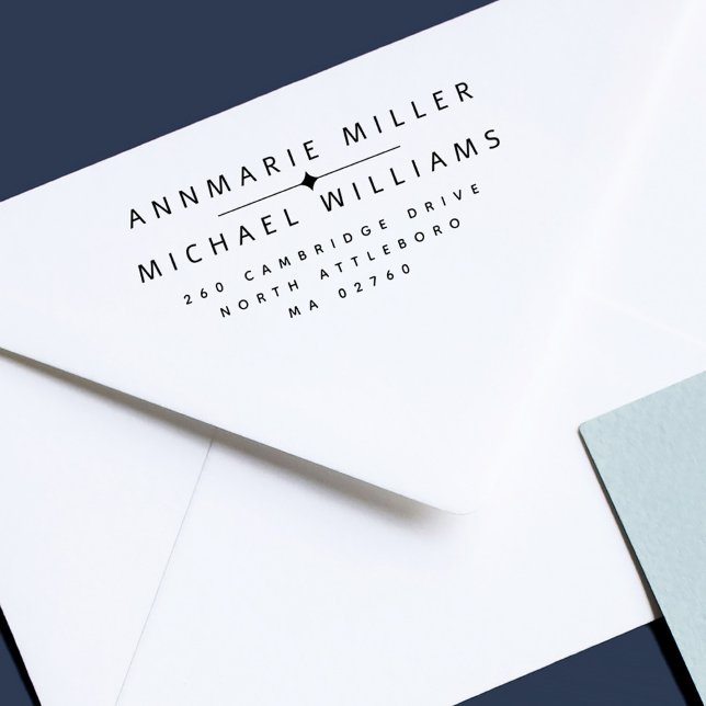 Returadressen Modern par två efternamn Självfärgande Stämpel (Skapare uppladdad)