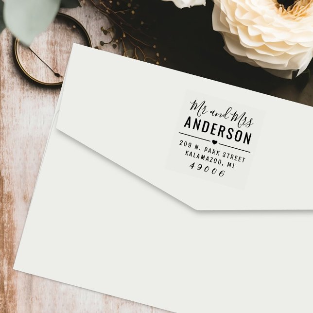 Returadressen Modern Script Bröllop Självfärgande Stämpel (Skapare uppladdad)