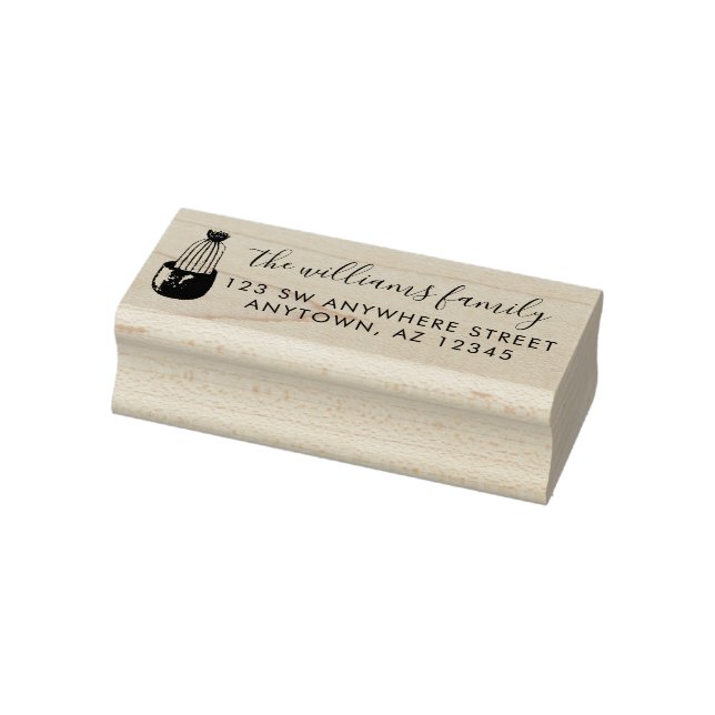 Returadressen Modern Script Cactus Planter Stämpel (Stämpel)