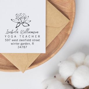 Returadressen Modern Yoga Teacher Lotus Flower Stämpel