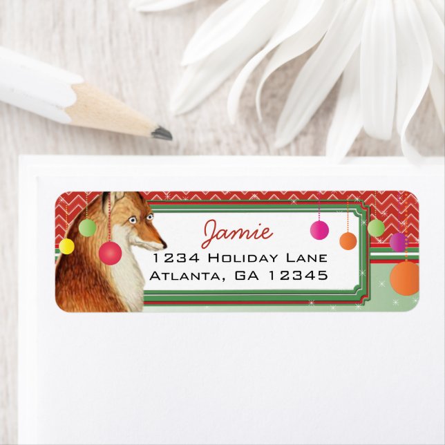 Returadressen Mönster vid jul Buck Hjort Zig Zag Returadress Etikett (Insitu)