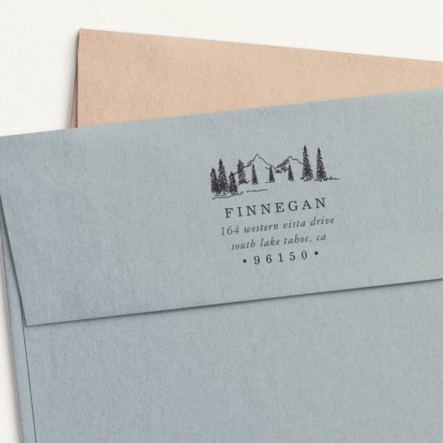 Returadressen Mountain Sketch Självfärgande Stämpel (Skapare uppladdad)