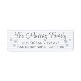 Returadressen Namn Blue Stripe i skriptfamiljen Returadress Etikett