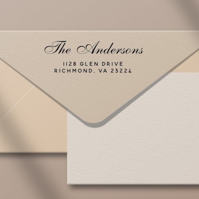 Returadressen Namn för elegant i skriptfamiljen Självfärgande Stämpel (Timeless Elegance, Effortless Convenience)