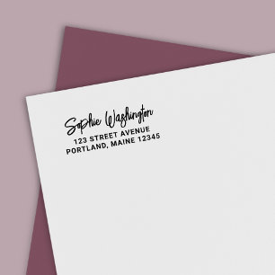 Returadressen Namn för fet penselskript Självfärgande Stämpel