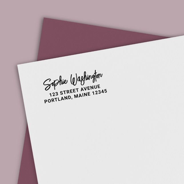 Returadressen Namn för fet penselskript Självfärgande Stämpel (Skapare uppladdad)